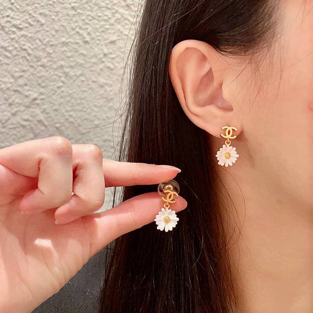 Chanel Camellia Double C Earrings