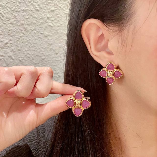 Chanel Classic Double C Stud Earrings