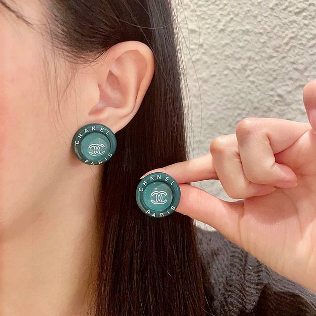 Chanel Round Letter Double C Earrings