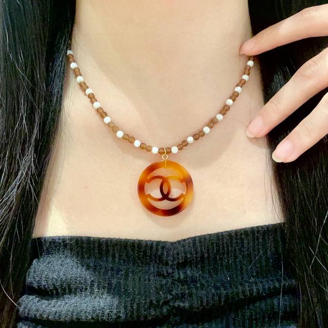 Chanel Pearl Double C Circle Necklace
