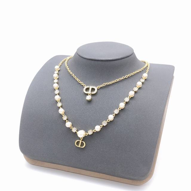 Code Dxl0237 Dio* Latest Double-Layer Necklace, Consistent Zp Brass Material