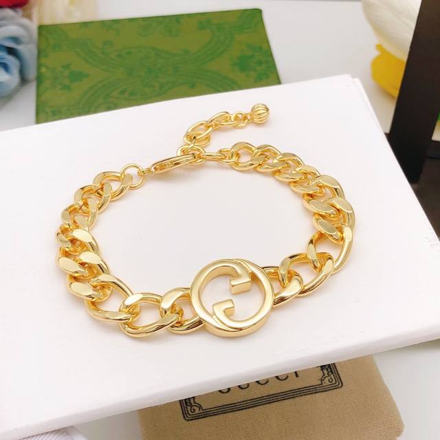 Code Gsl0049 Bracelet, Code Gxl0072 Necklace Gucc* Latest Model Polished Double