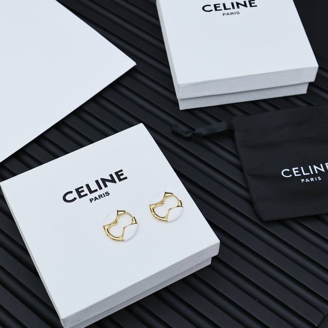 Celine Enamel Stud Earrings Preclous New Arrival Simple And Fashionable, This Tr