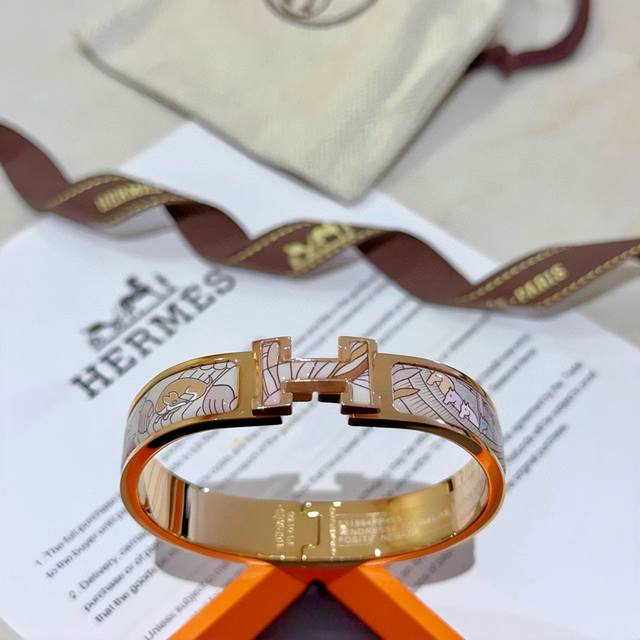 Herm S Bracelet V-Gold Original Custom-Made. The Enamel Craftsmanship Is Highly