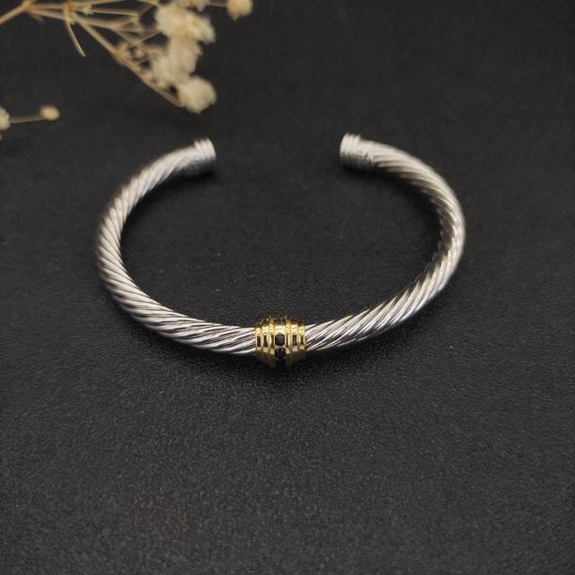 David Yurman 5Mm Black Diamond Accessory Bracelet. Available In Single And Doubl
