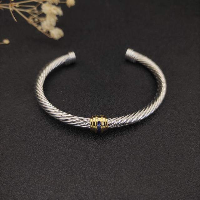 David Yurman 5Mm Blue Diamond Accessory Bracelet. Available In Single And Double
