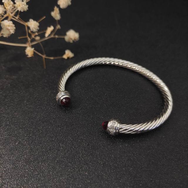 David Yurman 5Mm Gemstone-Set Red Diamond Bracelet. Recommended Wrist Circumfere