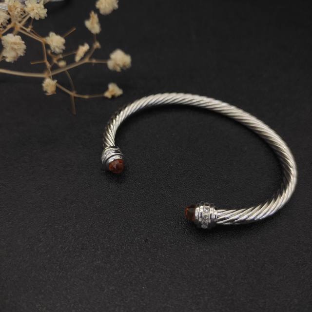 David Yurman 5Mm Inlaid Stone Champagne Diamond Bracelet. Recommended Wrist Circ