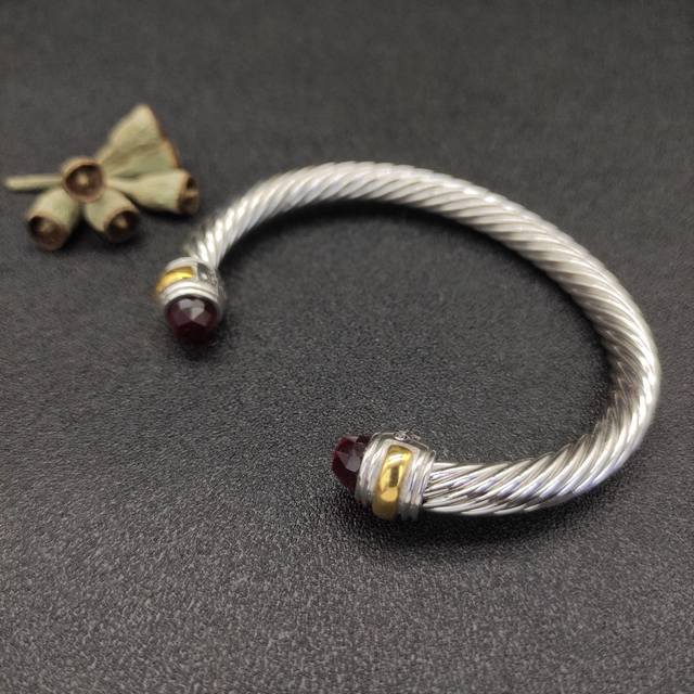David Yurman 7Mm Two-Tone Double Diamond Red Diamond Bracelet. Recommended Wrist