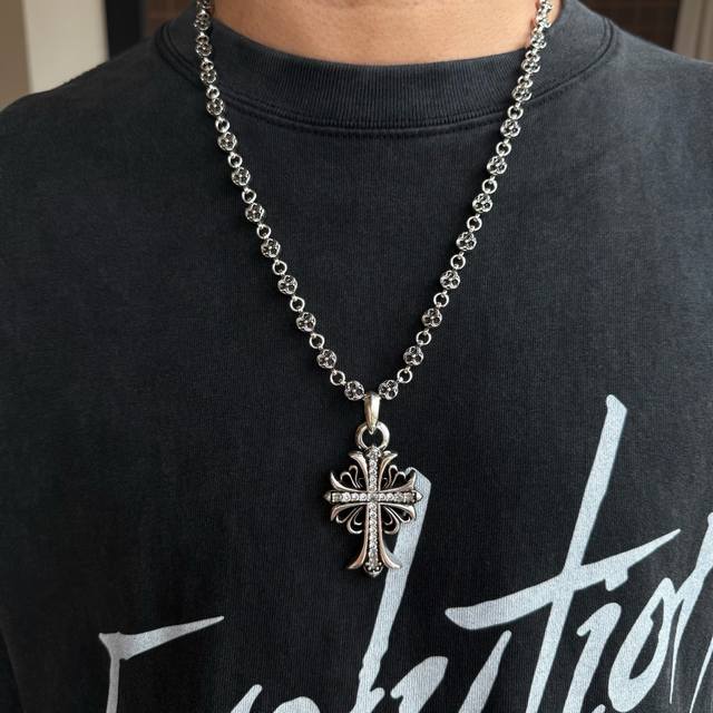 New Arrival, Boutique Quality Chrome Hearts Flower Ball Necklace With Full Diamo