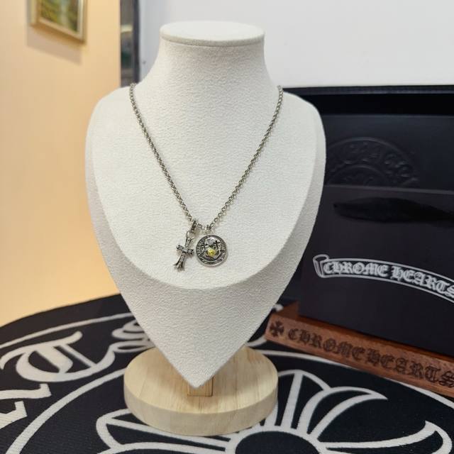 New Arrival, Boutique Quality Chrome Hearts Cross Smile Necklace, Featuring A Un