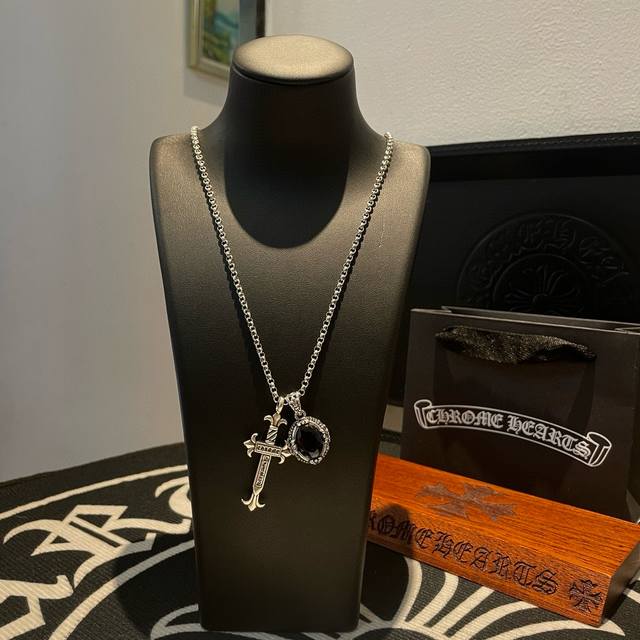 Batch New Arrival, Boutique Quality Chrome Hearts Classic Necklace With Purple D