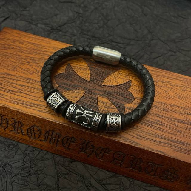 Batch Chrome Hearts Croxin Store-Quality Scout Flower Leather Cord Bracelet ~ Au