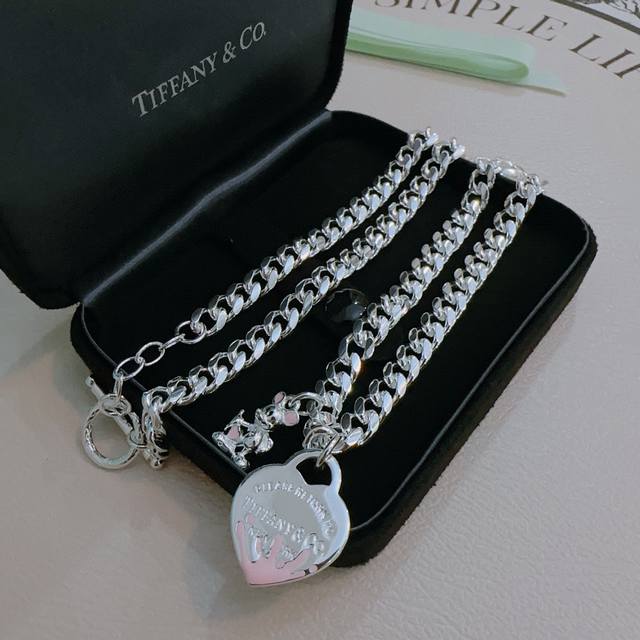 Tiffany Necklace Tiffny&Co. Store-Quality Silver Version Celebrity-Style Retro V