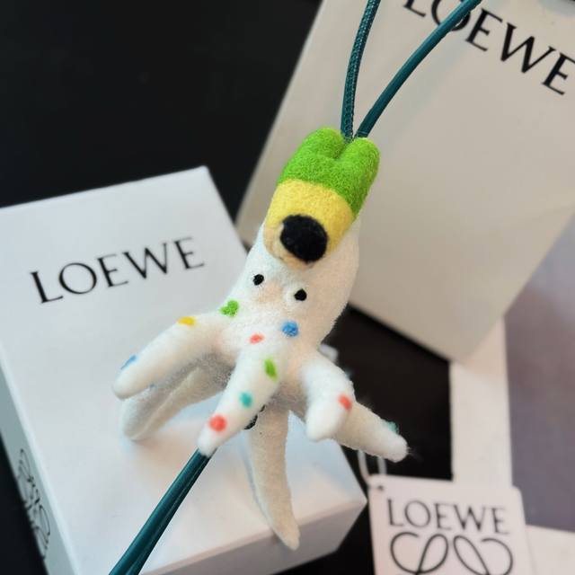 New Arrival Loewe Felt And Leather Child And Octopus Pendant Classic Leather Pen