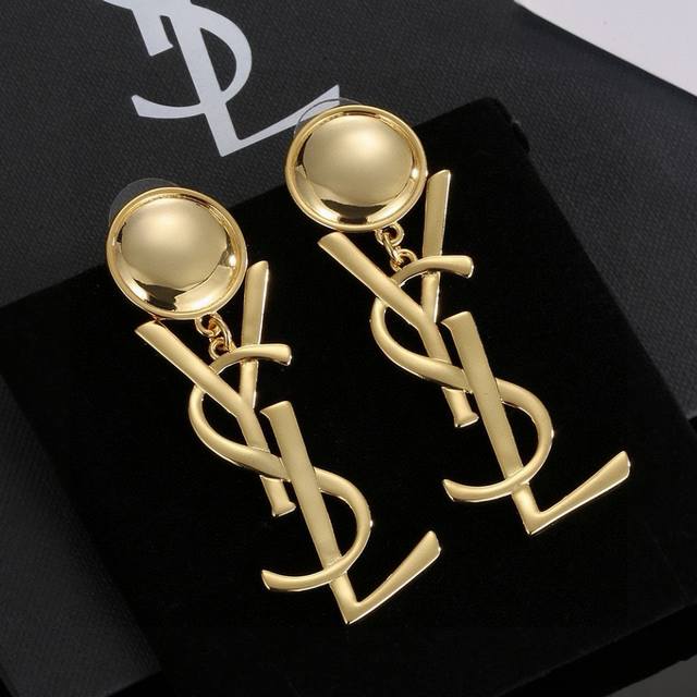 Ysl Saint Laurent Earrings, Made From Genuine Brass. Yves Saint Laurent Was Foun
