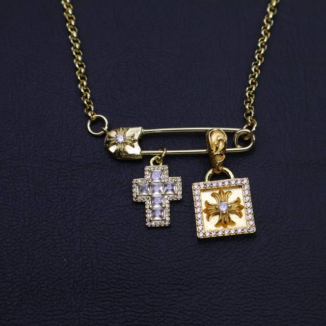 Elevate Your Style With This Must-Have! Chrome Hearts Cross-Shaped Brooch Chain.