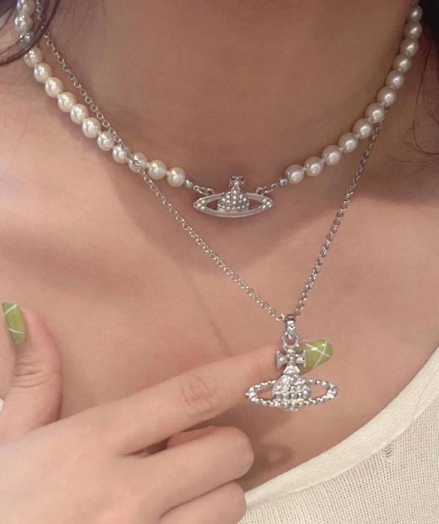 Saturn Diamond-Encrusted Necklace, So Delicate! I Love This Small And Delicate D