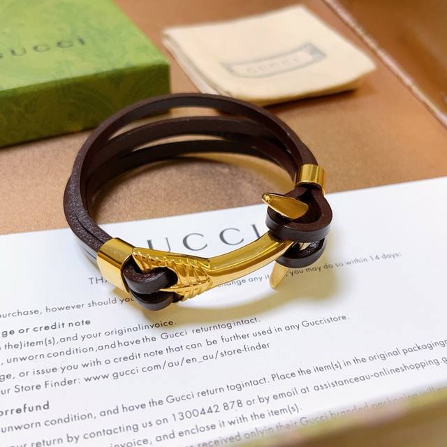 Gucci Bracelet And Wristband Latest Model, Pure Handmade Top-Grain Leather Mater