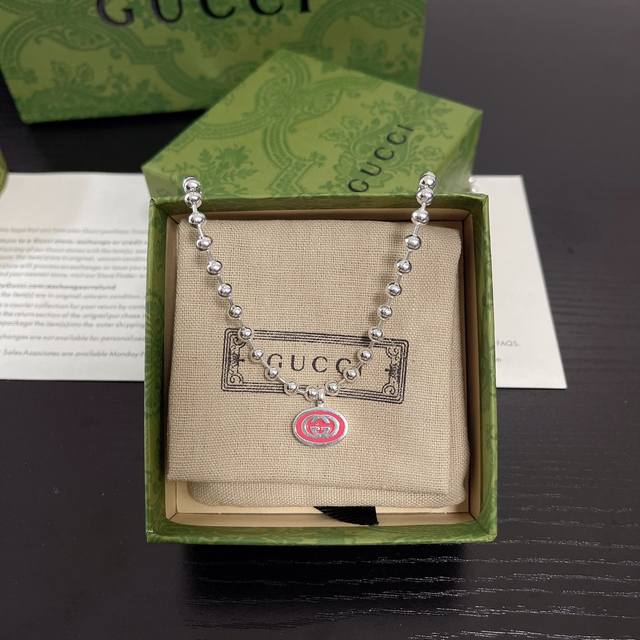New Arrival] Gucci Interlocking Double G Bead Chain Necklace