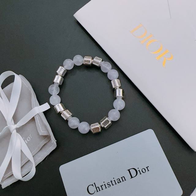 Premium Craftsmanship Edition Dior Multi-Element Agate Thai Silver Style Bracele