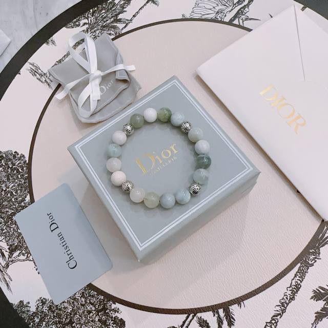 Premium Craftsmanship Edition Dior Multi-Element Agate Thai Silver Style Bracele