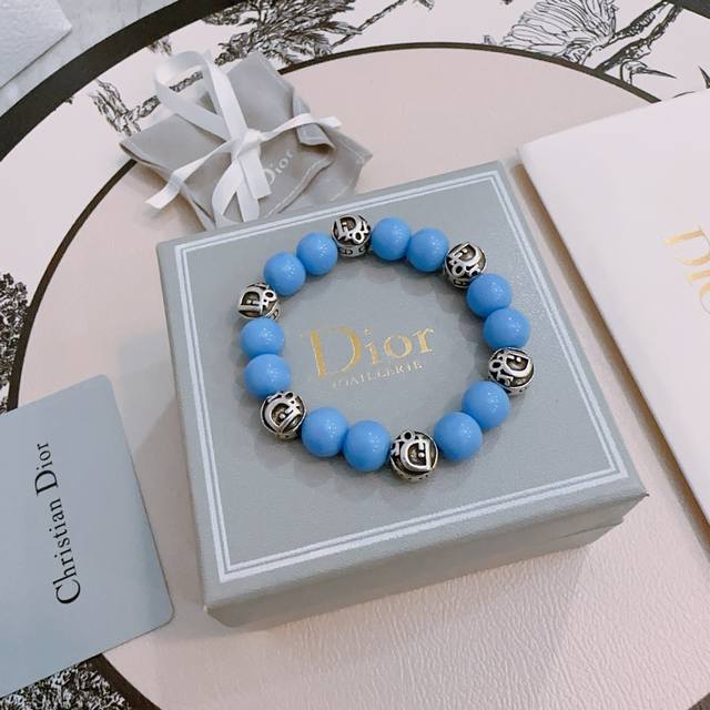 Premium Craftsmanship Edition Dior Multi-Element Agate Thai Silver Style Bracele