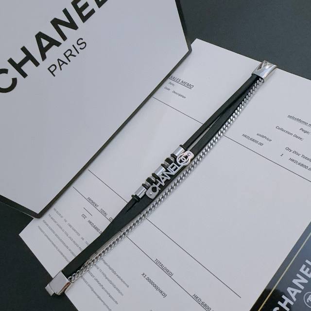 High-Quality Chanel Genuine Leather Bracelet, Original Design, New Model, Retro