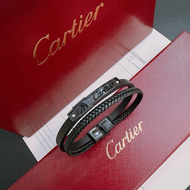 High-Quality Cartier Genuine Leather Bracelet, Original Store-Exclusive New Desi