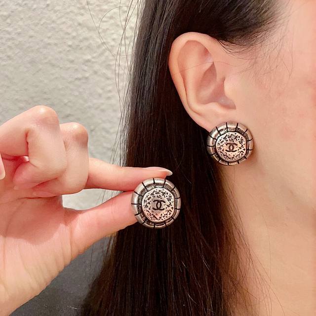 Chanel Vintage Double C Earrings Original Replica Logo Chanel's Designs Truly Ne