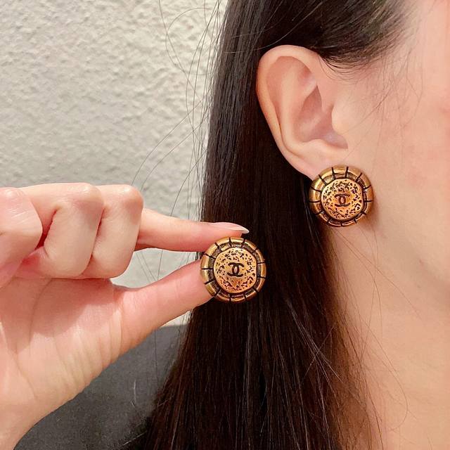 Chanel Vintage Double C Earrings, Original Replica Logo. Chanel's Classic Design