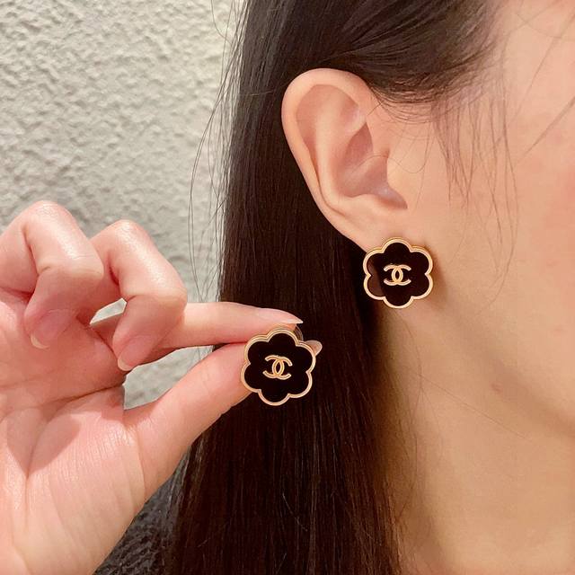 Chanel Camellia Double C Earrings