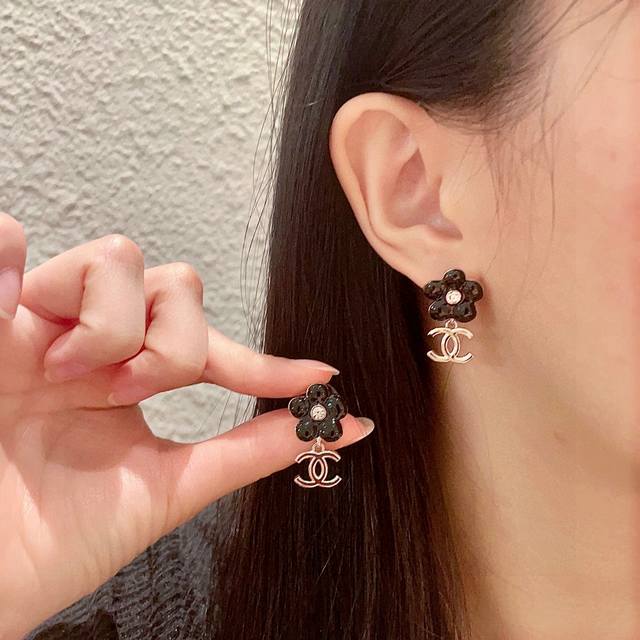 Chanel Camellia Double C Earrings