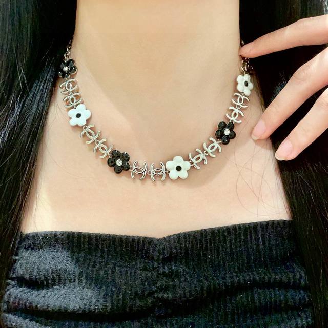Chanel Camellia Double C Necklace