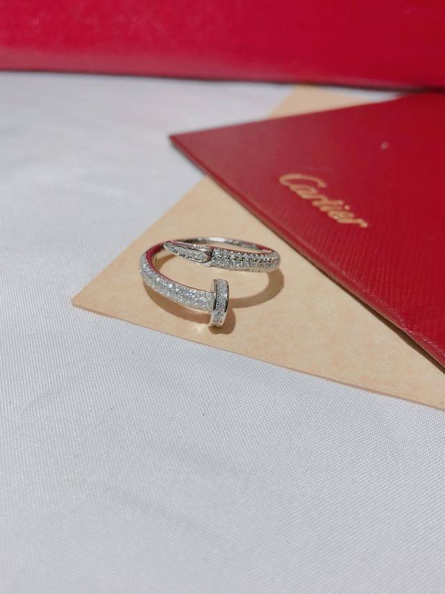 Full Diamond Edition Cartier Cartier Counter Replica Nail-Shaped Ring With Micro