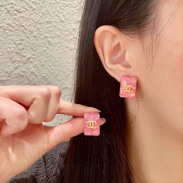 Chanel Candy Color Double C Earrings