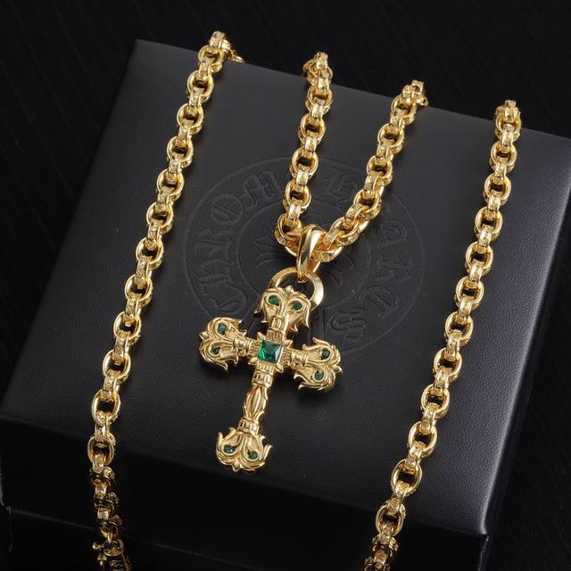 chrome Hearts Chrome Heart Flame Pendant Necklace