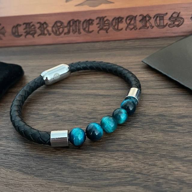 chrome He Rts Chrome Heart Retro Color Bead Bracelet Leather Cord Bracelet Ge