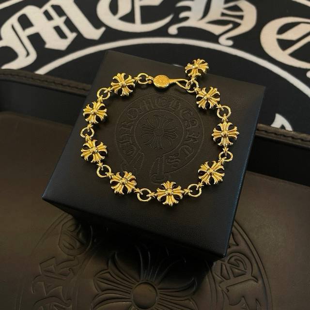 New Counter Quality Chrome Hearts Chrome Hearts Classic Gold Retro Cross Flower
