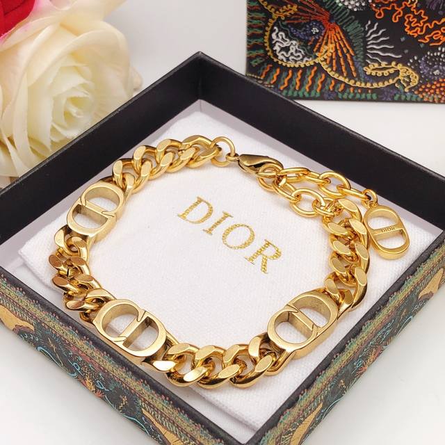 No.Dsl0127 Dio*Latest Cd Smooth Chain Bracelet Consistent Zp Brass Material