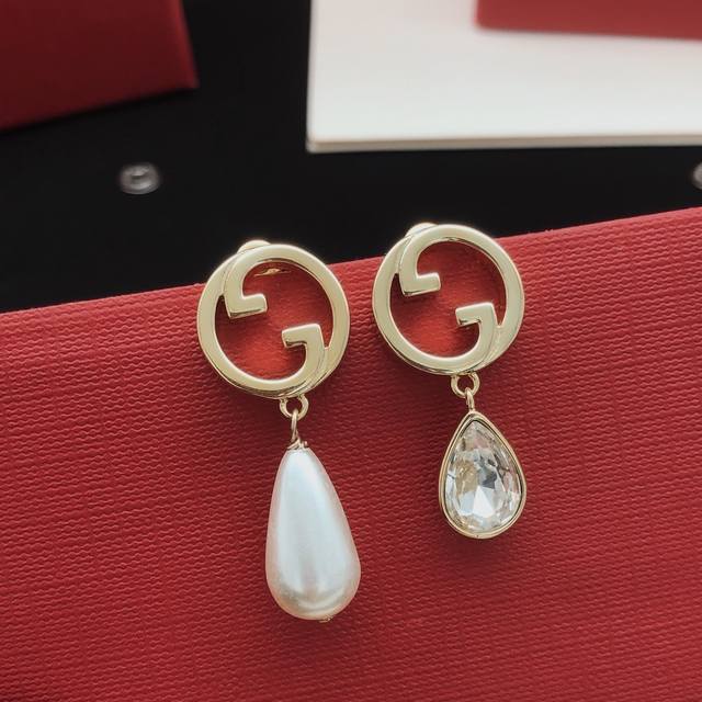 No.Ged0254 Gucc*Latest Style Pearl Drop Earrings Consistent Zp Brass Material