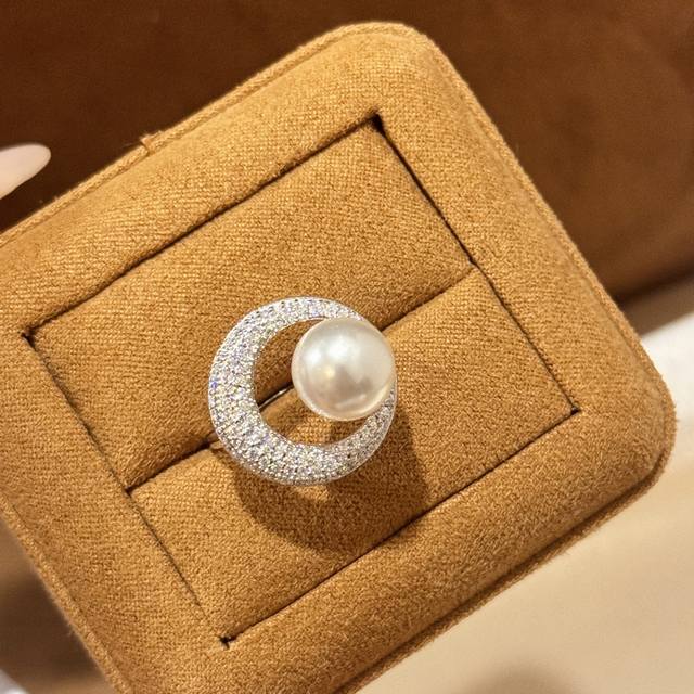 a5668 Popular Mikimoto Circle Pearl Open Ring Super Popular Popular All-Match