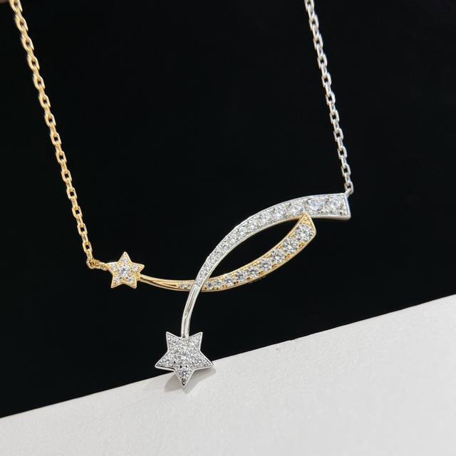 a4936 Xiaoxiang Comete Series Meteor Cross Two-Color Necklace Romantic Aesthe