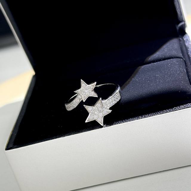a3373 Upgraded Version Of Sterling Silver Chanel Open Star Romantic Open Ring