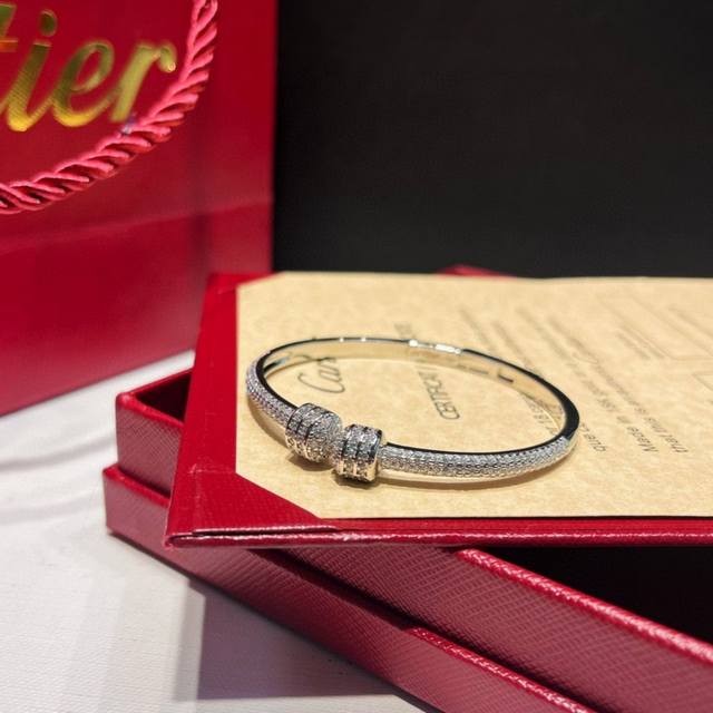 v Gold-Plated Cartier's Latest Full Diamond Nail Bracelet Cartier Nail Design
