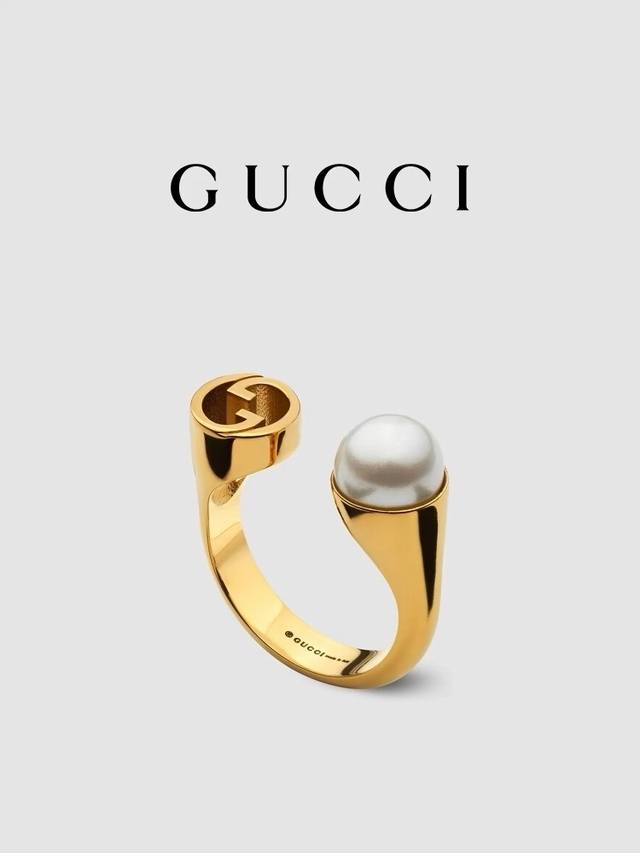 gucci Gucci Blondie Series Resin Pearl Ring Size Large, Medium, Small,