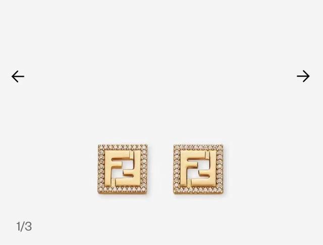fendi25 New Full Diamond Square Letter Earrings Fendi Earrings Are So Exquisi