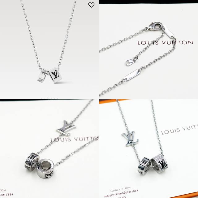 Donkey's Damier Rings Necklace Is Made Of Lustrous Brass As The Ring, Engraved W