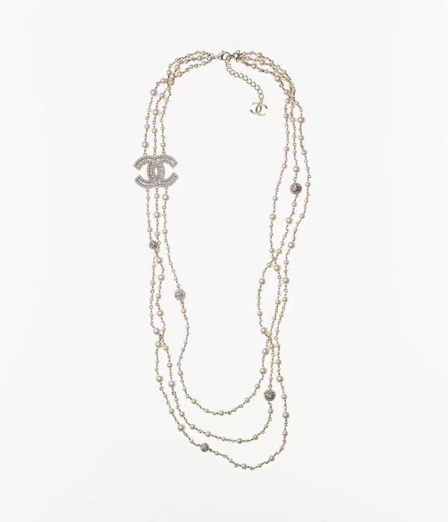Long Chain Chanel Three-Row Diamond Pearl Four-Layer In One High-Quality Sweater