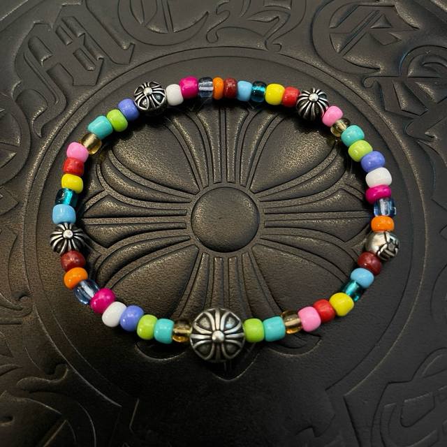 Chromehearts Five-Silver Glass Bead Bracelet Chromehearts Five-Silver Glass Bead